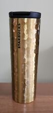 Starbucks 2012 Stainless Steel Gold Hammered Tumbler 16oz picture
