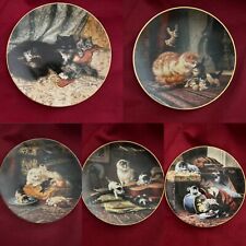 Lot of 5 Series Cats & Kittens Collector Plates Henriette Ronner Victorian Cats picture
