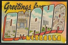 pk82904:Postcard-Vintage Large Letter Greetings from Omaha,Nebraska picture