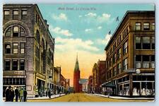 La Crosse Wisconsin Postcard Main Street Business Section Scene 1911 Antique picture