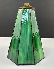 Green Slag Glass Lamp Shade 8 Sided Octagon 11