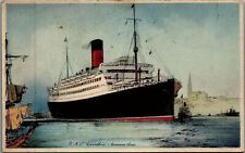 c1910 CUNARD WHITE STAR LINES R.M.S. CARINTHA ARTIST SIGNED POSTCARD 20-300 picture