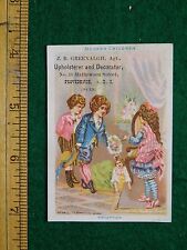 1870s-80s J B Greenalgh Japanese Goods Kids Dolls Reception Trade Card F16 picture