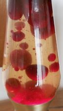 Vintage Mid Century  Red & Champagne LAVA  Lamp Starlight Base  17” psychedelic picture