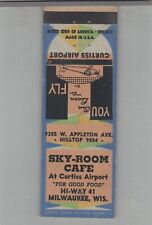 Matchbook Cover Sky Room Cafe At Curtiss Airport Milwaukee, WI picture