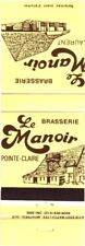 Pointe-Claire Montreal Canada Le Manoir Brasserie Vintage Matchbook Cover picture