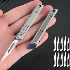 Titanium Pocket Utility Folding Knife Scalpel Blade Paper Cutter Keychain picture