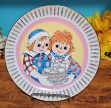 VTG EXCELLENT 1987 Flambro Raggedy Ann & Andy 70 Years Young Birthday Plate #135 picture