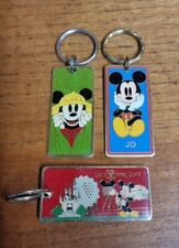 3 Vintage Genuine Original Walt Disney World Metal Keyrings Mickey Mouse Safari picture