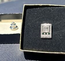 Vintage GM 20-Yr Employee Service Award Pin: 1/10 10k; 3 Emeralds picture
