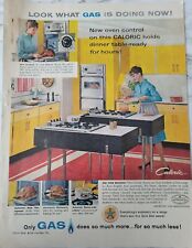 1961 American Gas Association Caloric kitchen stove double oven color ad picture