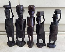 5 Antique Vintage Tribal Carved Solid Wood Statue African Fertility Ancestor Art picture