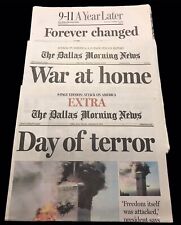 9/11 Dallas Morning News Front Page Sections 9/11/2001, 9/12/2001, 9/11/2002 picture