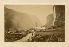 A.Braun, Switzerland, Canton of Bern, Lauterbrunnen, Le Staubbach Vintage print. T picture