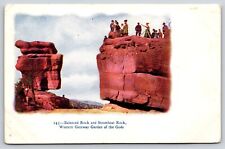 Original Old Vintage Postcard Garden Of The Gods Balanced Rock Steamboat Rock picture