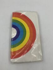 Vintage 1980 Party House 3 Ply Napkins set of 12 RAINBOW DESIGN Sealed RARE picture