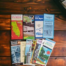 Vintage Florida Travel Brochure Lot Of 10 Map Miami Orlando Ft Myers Other FL picture