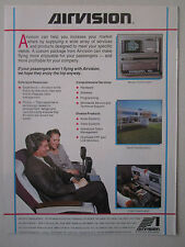 6/1991 PUB AIRVISION INFLIGHT VIDEO ENTERTAINMENT SYSTEM AIRLINER ORIGINAL AD picture