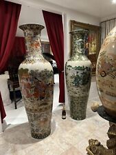Monumental Pair of Porcelain Urns, Vases, Antique, 7 Feet Hand Painted, RARE picture