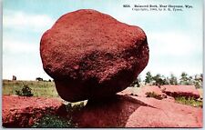 VINTAGE POSTCARD VIEW OF BALANCED ROCK NEAR CHEYENNE WYOMING c. 1910s picture