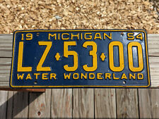 1954 Michigan MI License Plate LZ-53-00 Water Wonderland  picture