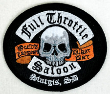 Full Throttle Saloon Sturgis South Dakota Skull Motorcycle Biker Sew on Patch picture