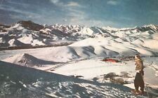 Vintage Postcard Winter Sports Snow-Capped Mountains Skiing Sun Valley Idaho ID picture