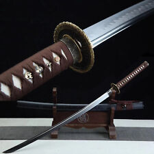 Handmade Katana Clay Tempered 1095Carbon Steel Japanese Samurai Functional Sword picture