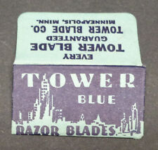 Vintage Razor Blade TOWER BLUE - VERY RARE One Wrapped Blade picture