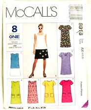 MCALLS PATTERN 8818 8 EASY LOOKS IN 1 SEMI FIT DRESS SLEEVE CHOICE 10-14  1990'S picture