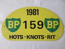 Vintage 1981 Hots - Knots Rit Holland Car Rally Participant Plate Plaque BP #159 picture