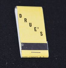 Vintage Matchbook Drue's Restaurant Holiday Mountain Motor Lodge Rock Hill NY picture