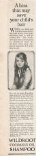 Wildroot Cocoanut Oil Shampoo Print Ad Hair Advertising Beauty Products 1924 picture