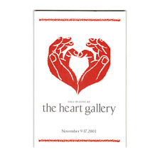 Rare 2003 Heart Gallery Exhibit Postcard, Red Heart Design, Good Condition picture