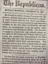 Civil War Newspapers- PRESIDENT-ELECT LINCOLN'S NIGHT JOURNEY THROUGH BALTIMORE picture
