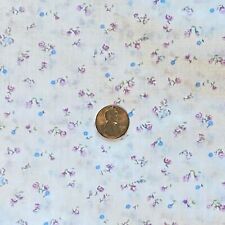 Vintage Micro Print Floral Apparel Fabric Purple White Cotton Blend BTY picture