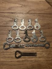 Lot of (12) Antique MILLER LOCK CO Flat Skeleton Keys ~ PHILLA USA ~ G55 picture
