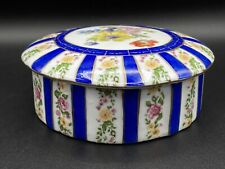 Vintage Elios H&F Porcelain Lidded Powder Box Victorian Gold Floral Design  picture
