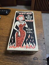 Vintage 1950s  A Hot Nip Novelty Pocket Flask Lady, Plastic + Box picture