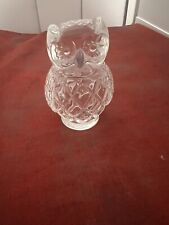 Franklin Mint Glass Owl 1988 Has Sticker 3” Tall Pre Owned picture