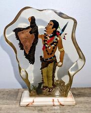 Vintage Indian Native American Lucite Sculpture Figure Hand Painted EUC 6.5