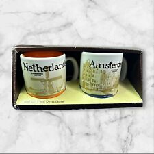Starbucks 2017 Netherlands Amsterdam Demitasse Espresso Coffee Mug Set of 2 Box picture