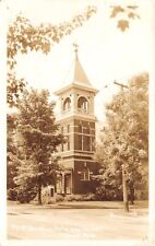 Fremont Michigan~First Christian Reformed Church~Belfry~Weather Vane~1943 RPPC picture
