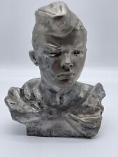ALEXANDER MATROSOV PEWTER BUST RUSSIAN CAST - VINTAGE RARE FIND FAMOUS WW2 HERO picture