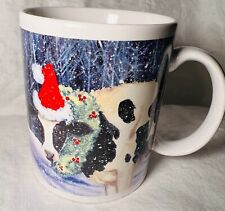 Christmas Cow Porcelain Mug by Kathleen Parr McKenna, Santa Barbara Design USA picture