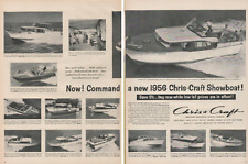 1955 Chris Craft Now Command a New 1956 Chris-Craft Showboat Print Ad 2 Page picture