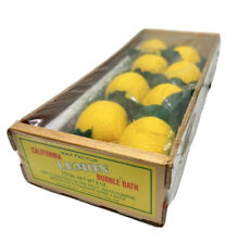Vintage NEW Max Factor Plastic Lemons Bubble Bath w/Crate Collectible picture