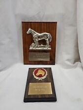 VINTAGE Horse Show Trophy Wall Plaques Set of Two Equestrian Decor Award Office picture