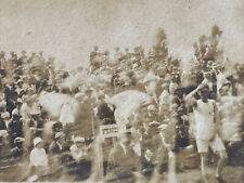 Small Old Photo of Runner Race Finish Spectators Antique Vintage Running picture