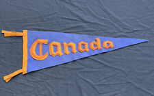Early Vintage Sewn Letter Canada Souvenir Felt Pennant 26” Blue Orange picture